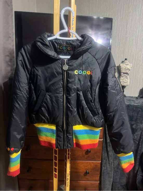 COOGI Jackets & Blazers - COOGI Y2K Black Puffer Jacket with Rainbow Trim1